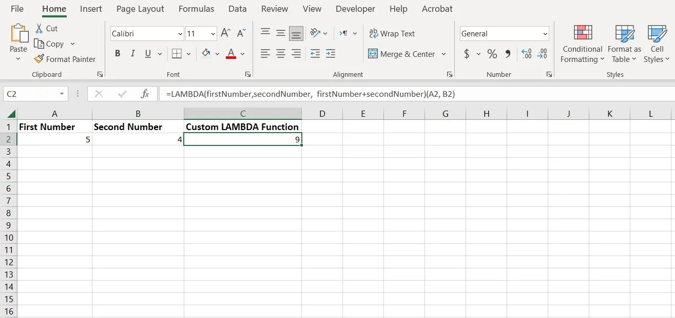 How to Use the LAMBDA Function in Excel