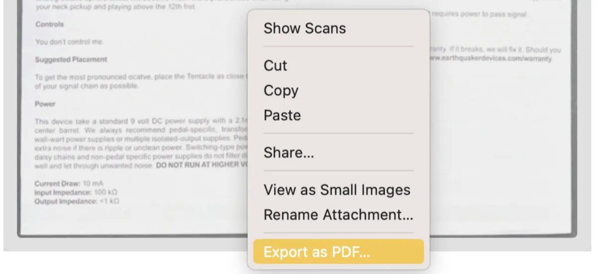How to Export a Scanned Document as an Image From Apple Notes