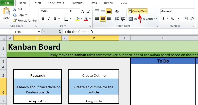 How to Create a Kanban Board in Excel
