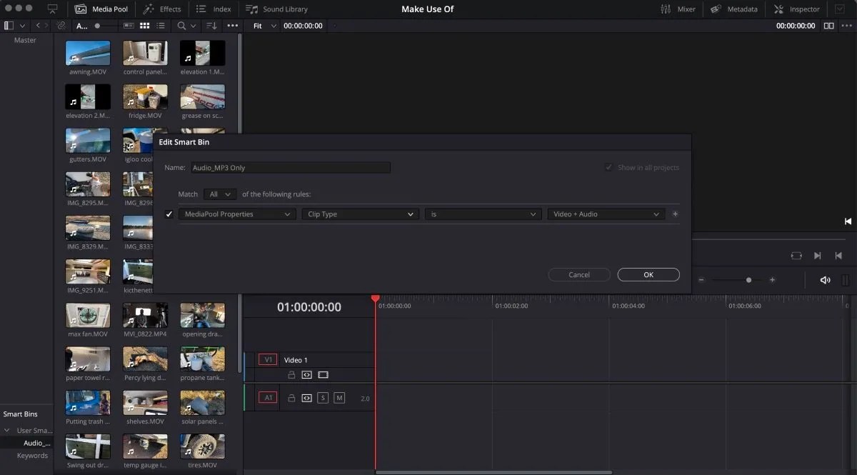 What Are Smart Bins? How to Use Them in DaVinci Resolve