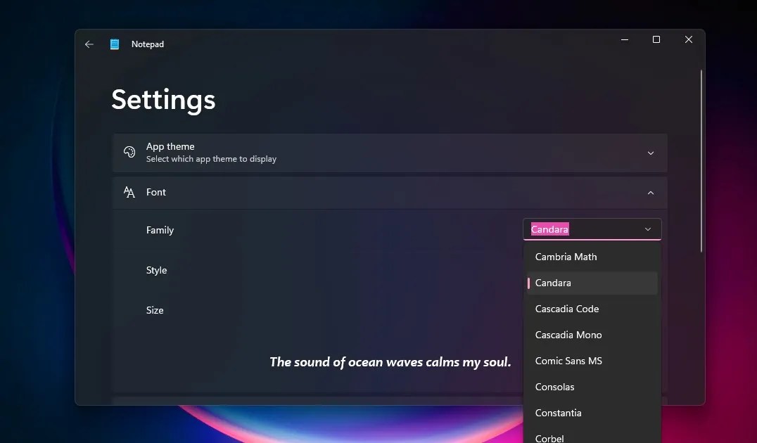 How to Set Your Preferred Theme and Font in the Windows 11 Notepad