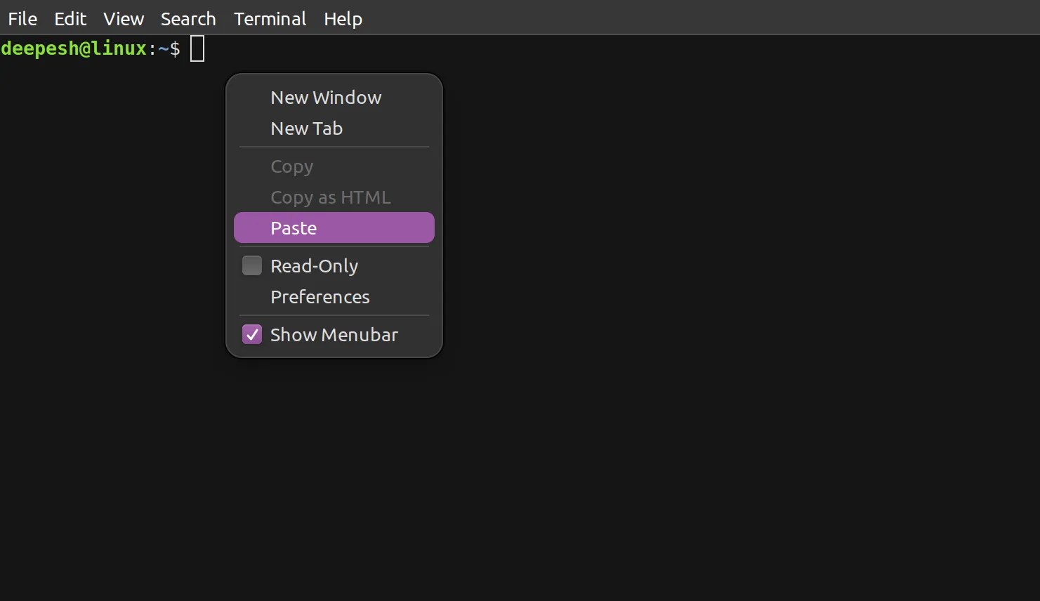 Comment copier et coller du texte dans le terminal Linux En cause