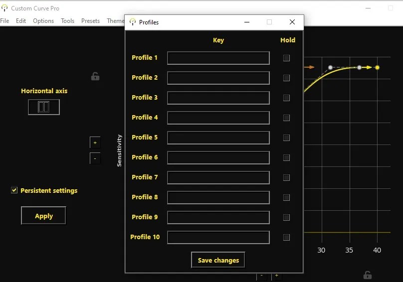 Accel brut vs. courbe personnalisée Comparaison des logiciels d