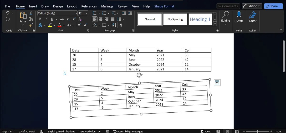 How to Rotate a Table in Microsoft Word