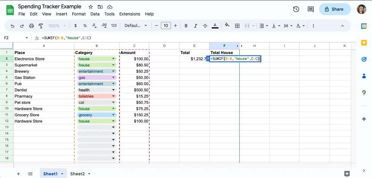 How to Create a Monthly Spending Tracker in Google Sheets