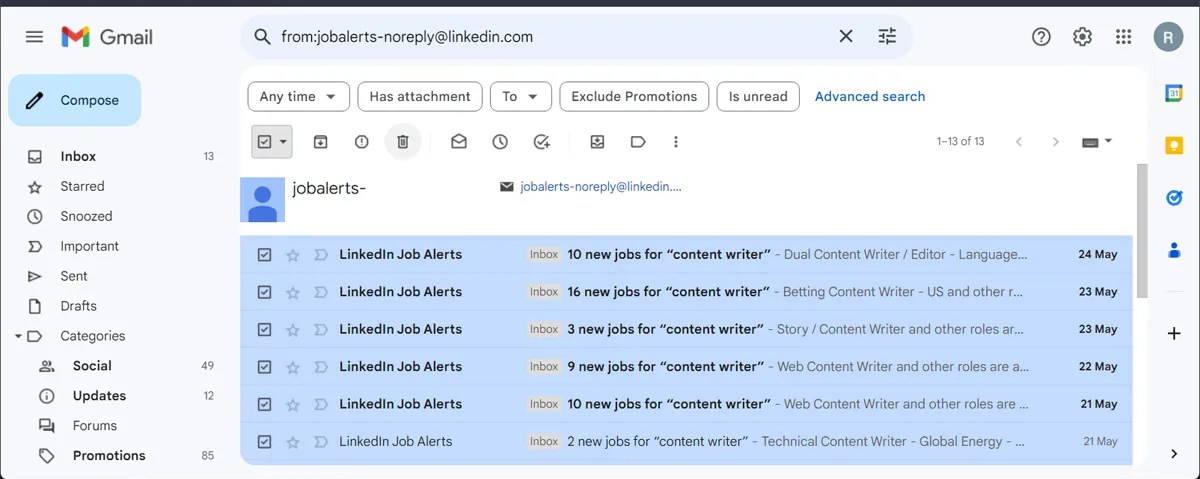How to Delete All Emails From One Sender in Gmail