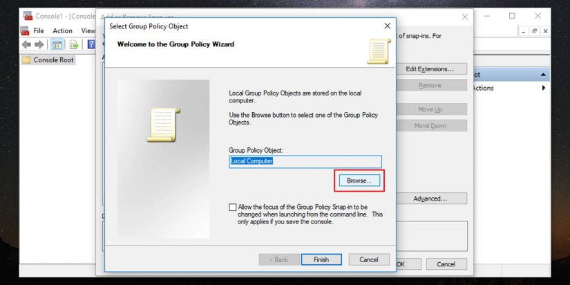 Select the Group Policy Object for a specific user