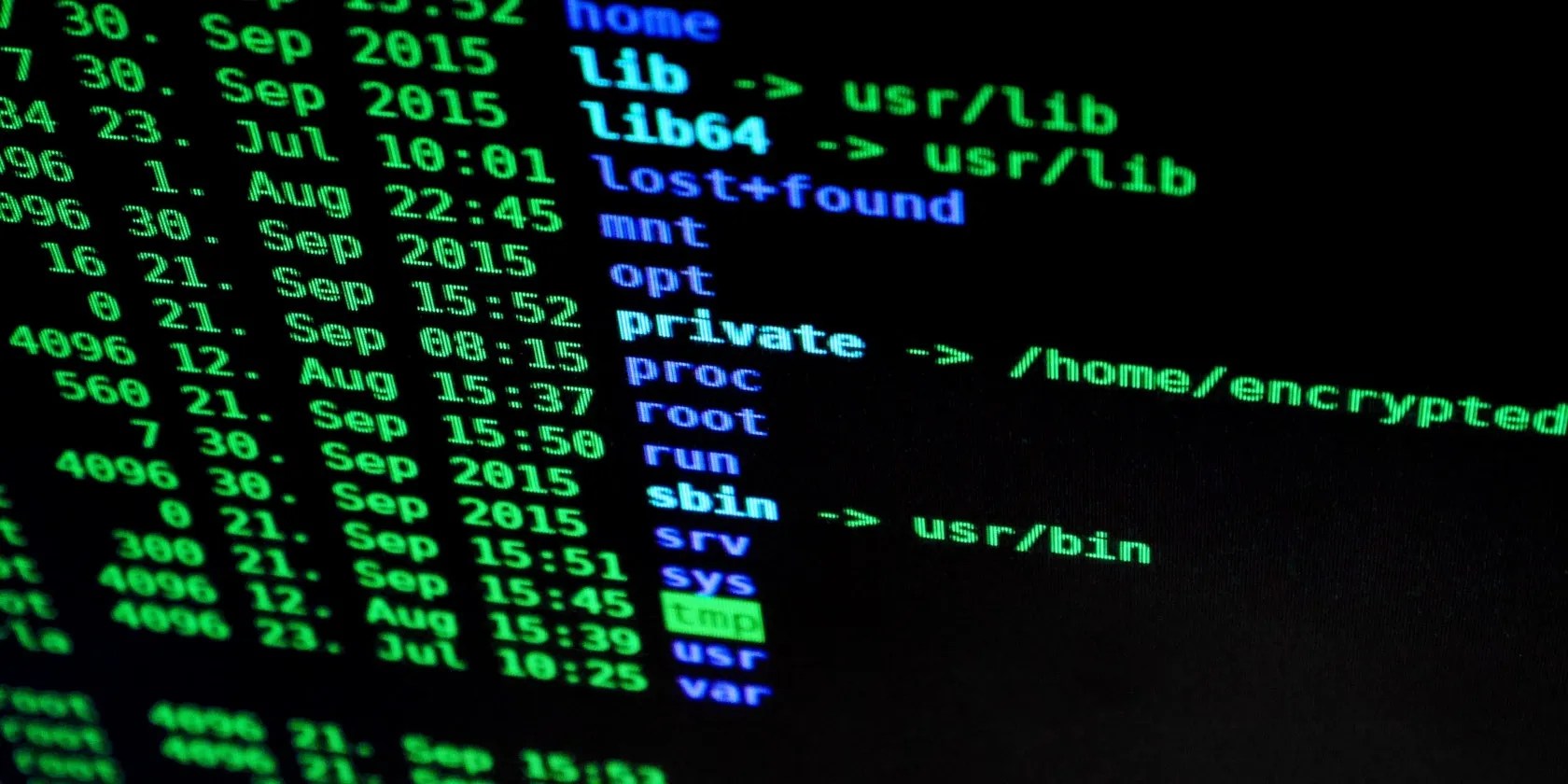 Linux ls directory listing