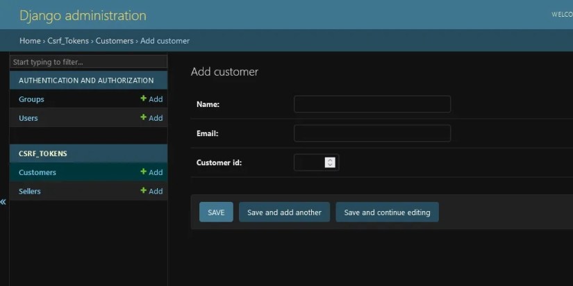 django admin panel showing the fields from an abstract model