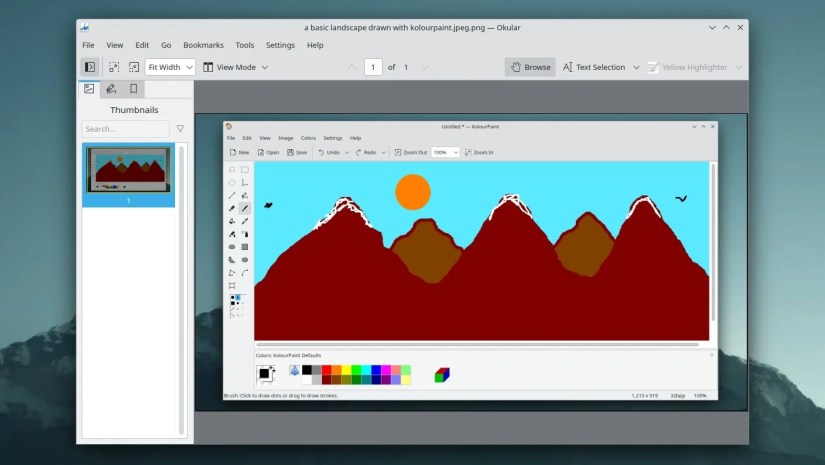 an image opened with okular