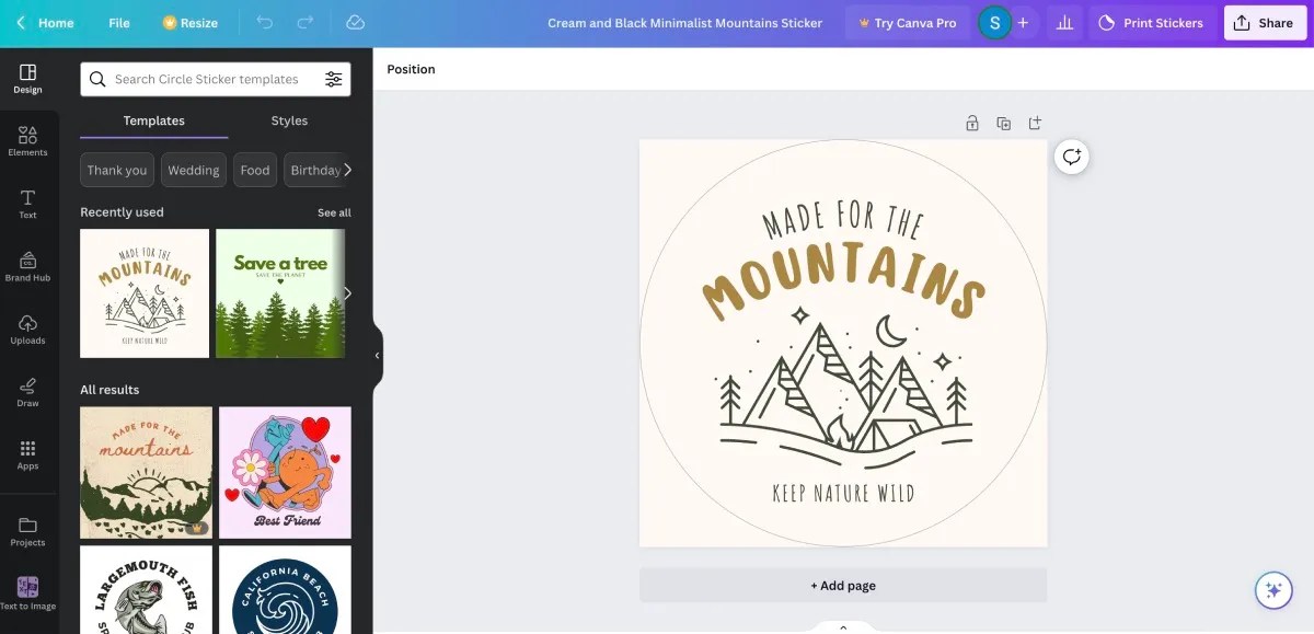 How to Create and Print a Sticker Using Canva