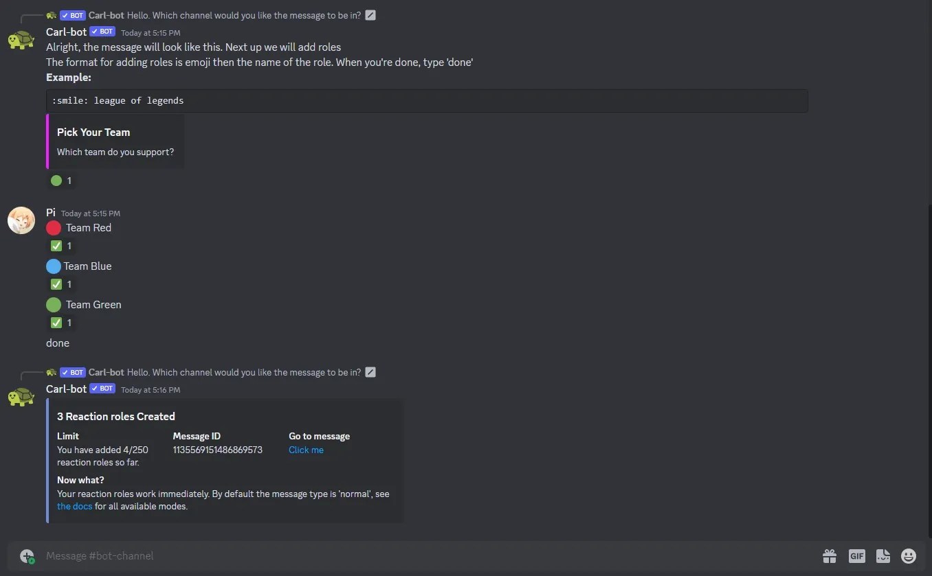 How to Make Reaction Roles on Discord Using Carl-bot