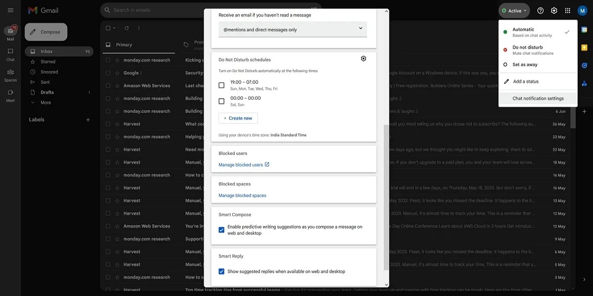 How to Update and Configure Your Google Chat Status in Gmail