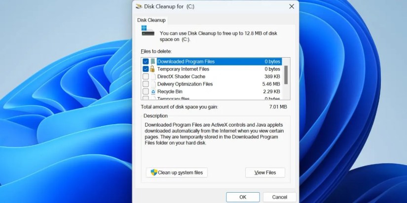 Delete Windows old folder using Disk Cleanup