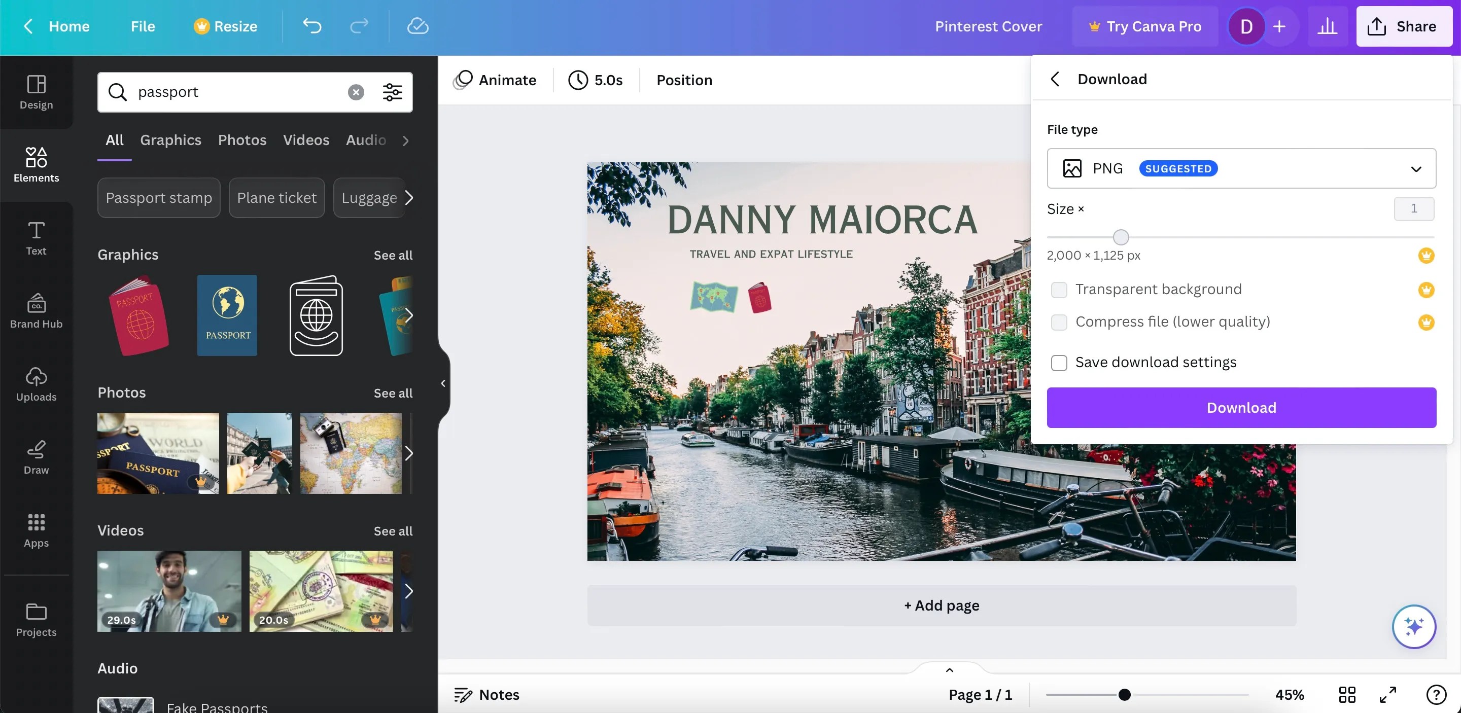How to Create a Pinterest Profile Cover Using Canva
