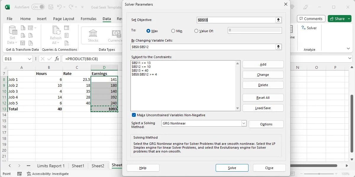 How to Use Excel's Goal Seek and Solver to Solve for Unknown Variables