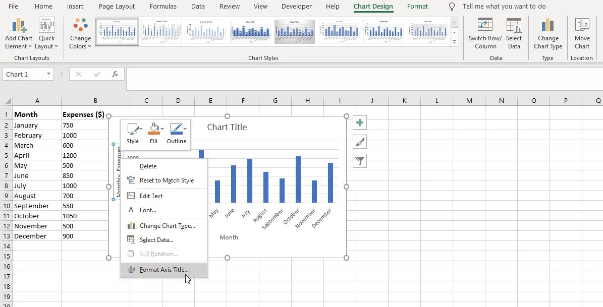 How to Add Axis Titles to Charts in Excel