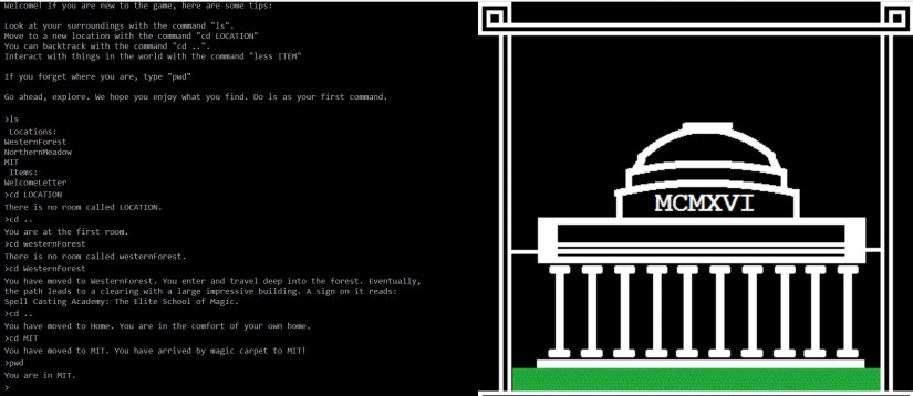 Interacting with Terminus Game on the website