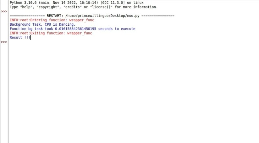 logging and timing decorator output
