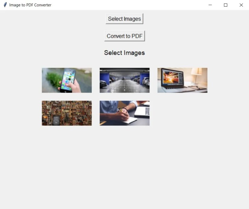 Preview Image Screen of Images to PDF Converter
