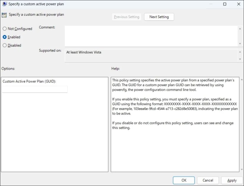 Set Power Plan Windows Using Group Policy Editor