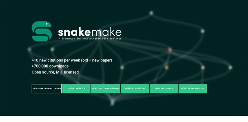 An image of snakemake data science tool Homepage