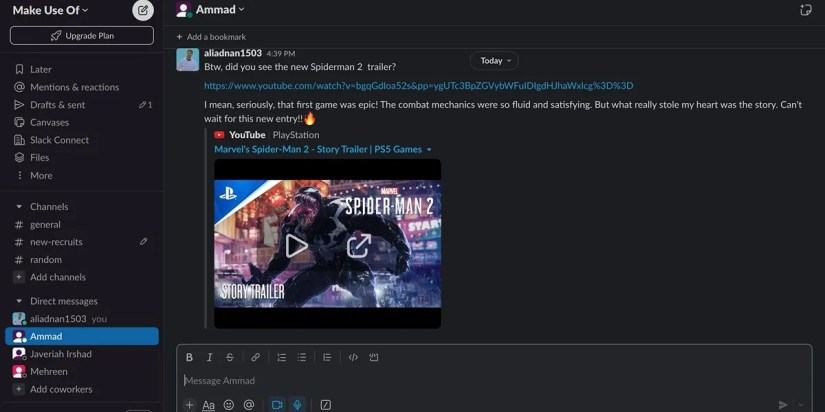 chatting about spiderman 2