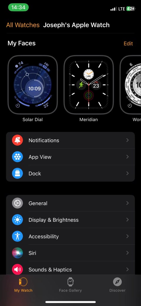 Watch App Home Screen