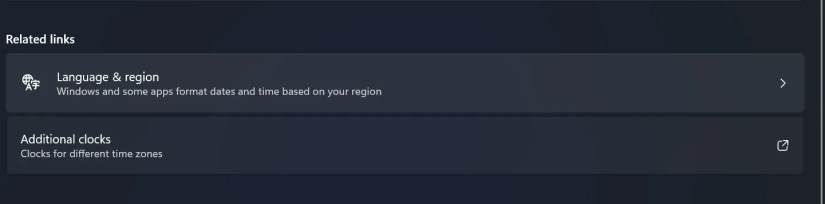Go to Language and Region Settings in the Time and Language Tab of the Windows Settings App