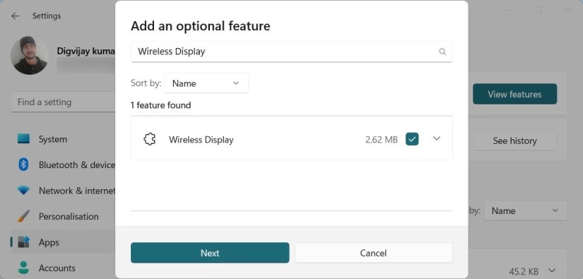 Add an optional feature