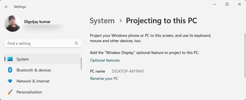 Add the Wireless Display optional feature