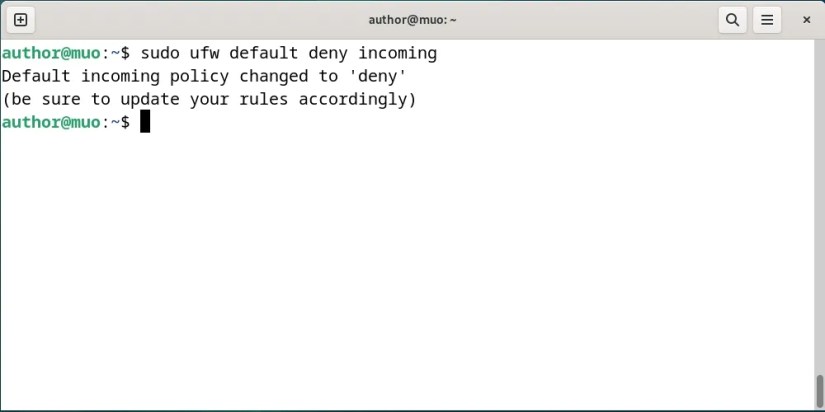 Blocking all Incoming Connections on Debian