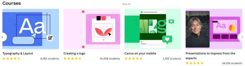 Canva Design School courses
