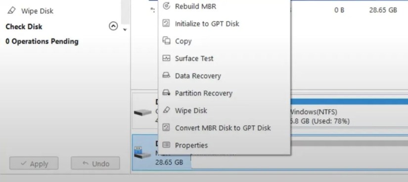 Click on Rebuild MBR in the MiniTool Partition Wizard