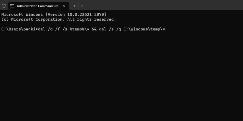 Delete Temp Files Using Command Prompt