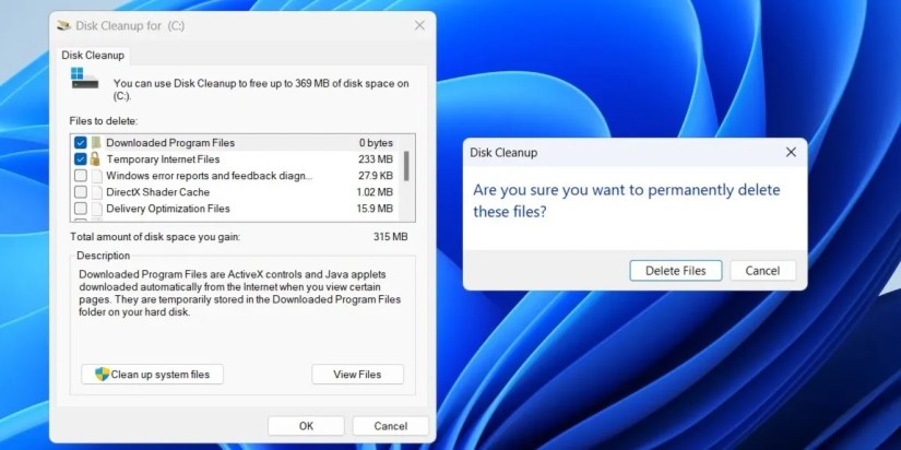 Delete Temp Files Using Disk Cleanup