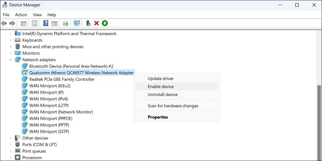 6 Ways to Fix Network Adapter Not Working in Windows