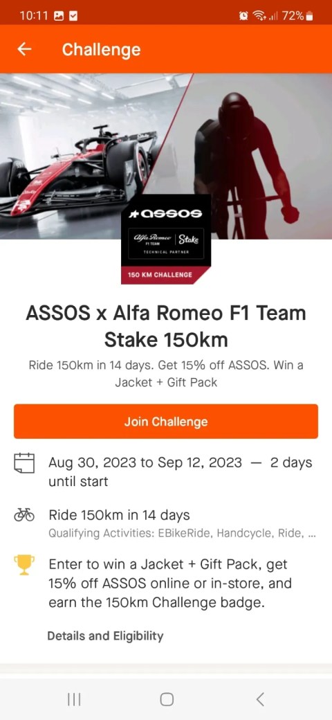 Join a Strava challenge