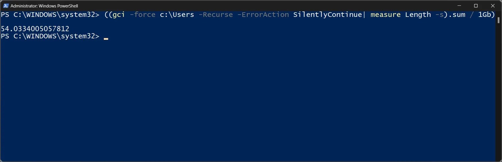 How to Calculate a Folder's Size Using PowerShell on Windows