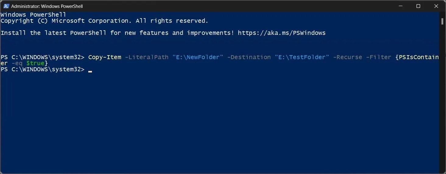 How to Recreate a Folder's Structure Without the Files in Windows