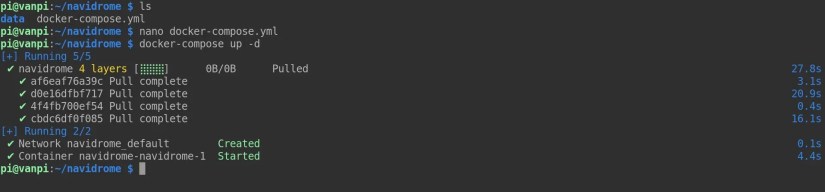 pull navidrome with docker-compose