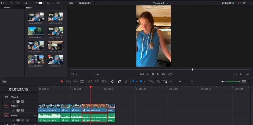 Adding files to media pool in DaVinci Resolve