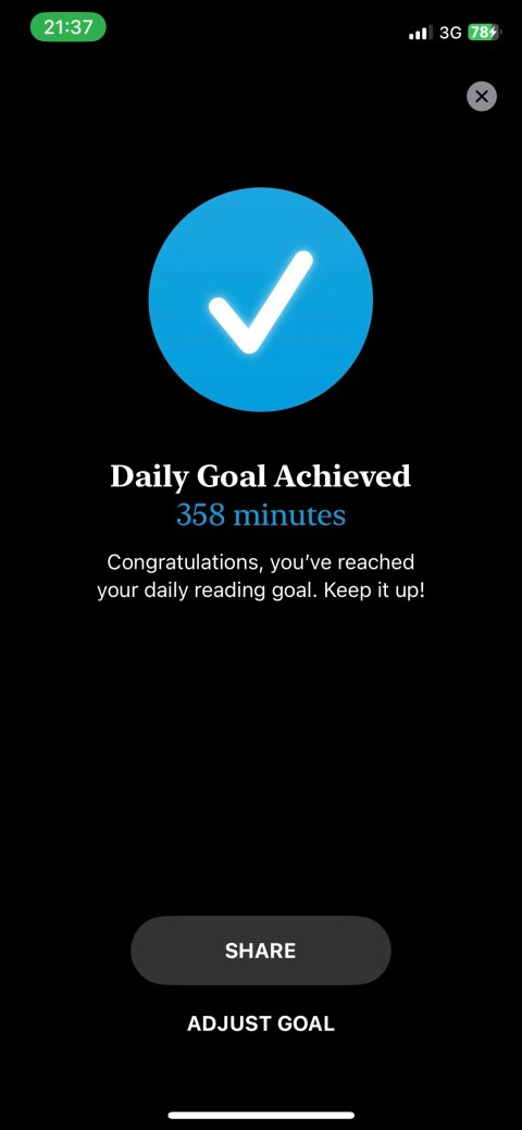 Daily goal in Apple Books iOS