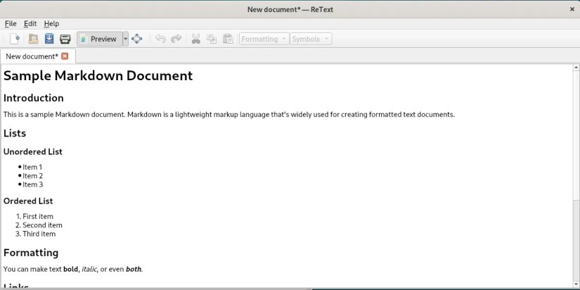 Editing Code in ReText Linux