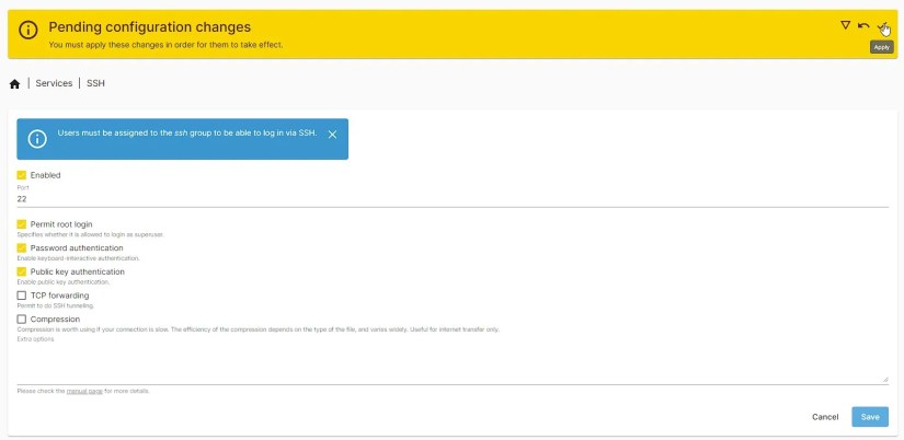 enable ssh in openmedia vault