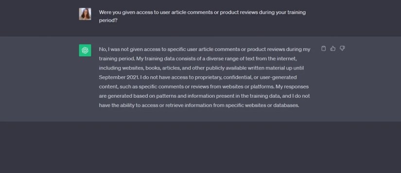 screenshot of chatgpt-3.5 conversation