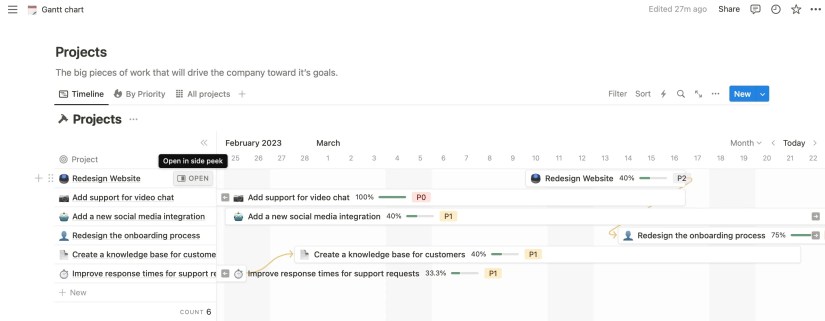 Open a Project in Notion to Change the Name