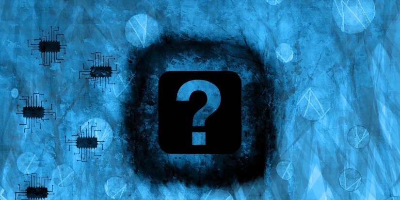 Question mark on patterned design