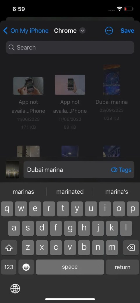 Renaming image while saving to the Files app
