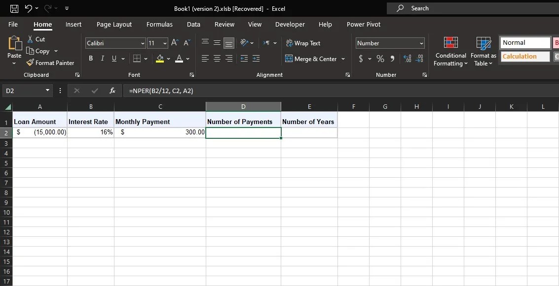 How to Plan Your Loans and Savings With the NPER Function in Excel